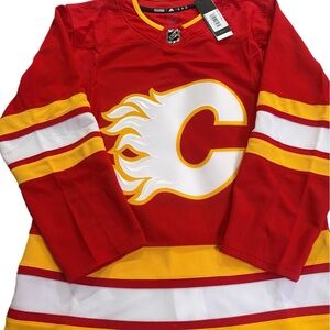 adidas  Calgary Flames Red Hockey Jersey with Yellow & White Accents  Size 46